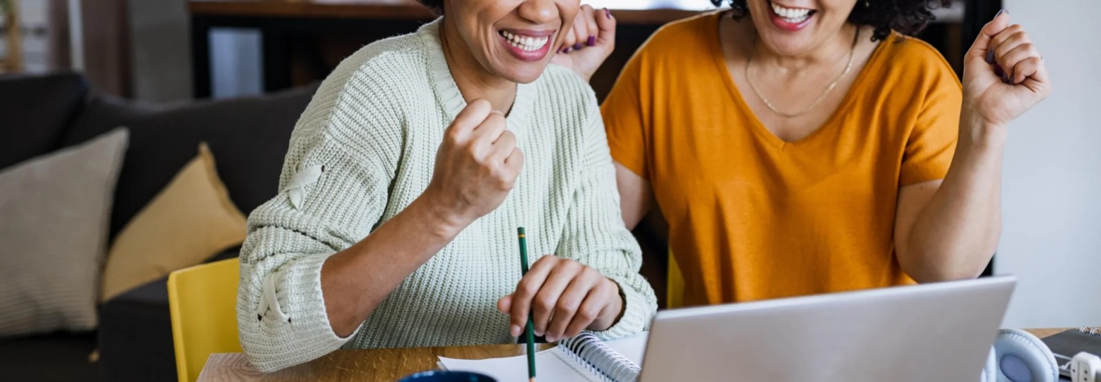 two women in a happy mood